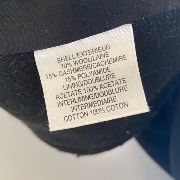 Vintage black wool/ cashmere blend coat with faux fur collar - Picture 4 of 6